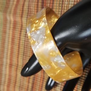 Yellow Plastic Cuff Bracelet